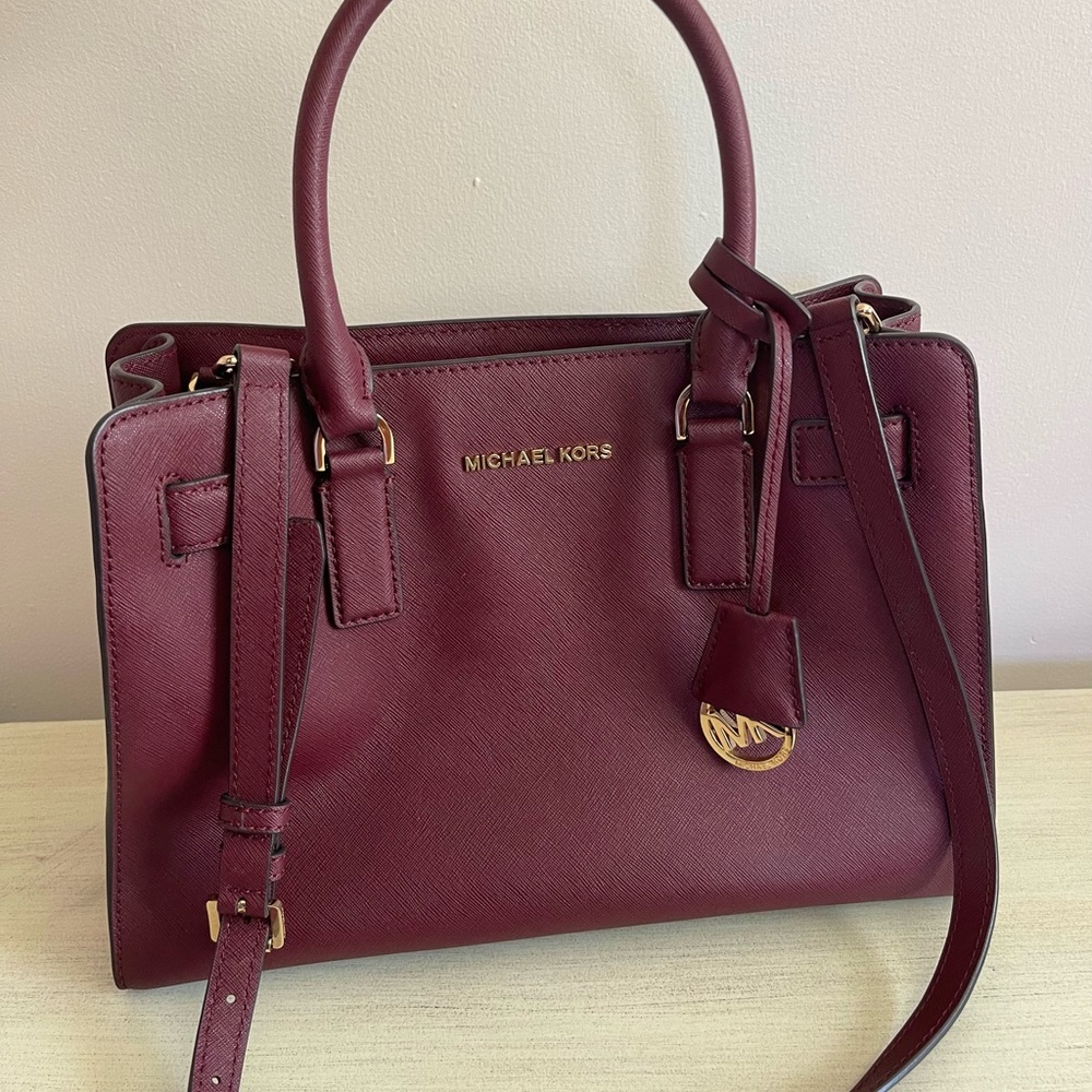 Michael Kors Dillion Saffiano Satchel - Merlot